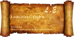 Ledniczki Endre névjegykártya